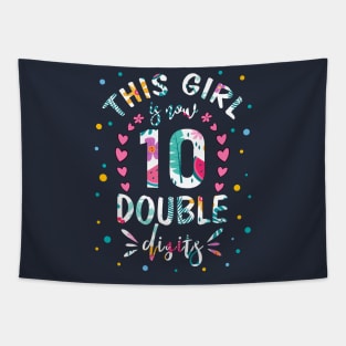 This Girl IS Now 10 Double Digits 10th Birthday Gift Tapestry