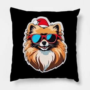 Pomeranian Christmas Drawing Pillow