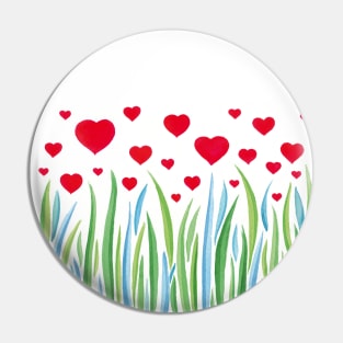 Heart Flowers Pin