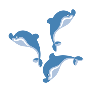 Blue dolphins jumping and swimming T-Shirt