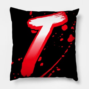 Bloody letter T Pillow