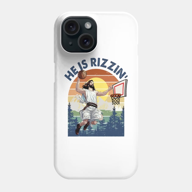 He Is Rizzin' Christian Juses Basketbal Happy Easter Phone Case by rhazi mode plagget