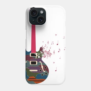 Guitarra con notas musicales Phone Case