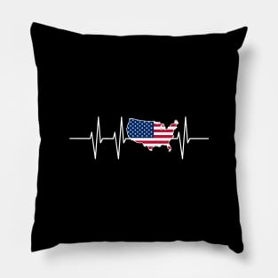 Veteran Heartbeat USA - Pride 4th July Gift Pillow