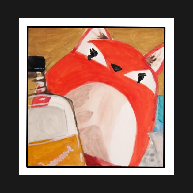 Drunk Fox Selfie-Close Up by BlazerDesigns