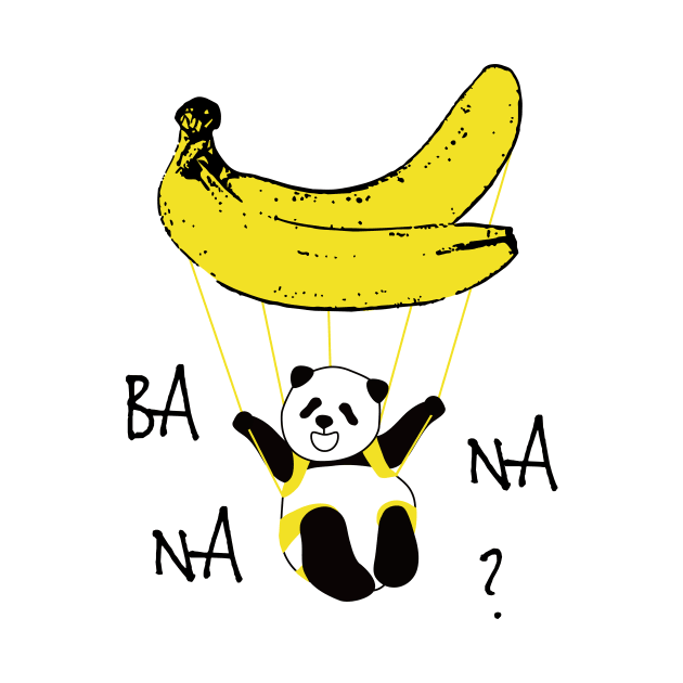 Panda Banana Parachuting by flyinghigh5