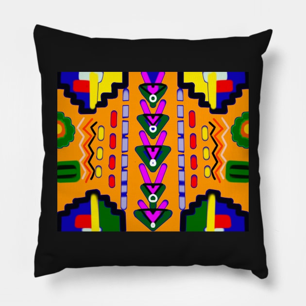 Kente Kinte cloth ii traditional indigenous pattern design inspired by Ghanaian kenten weaving Pillow by Artonmytee