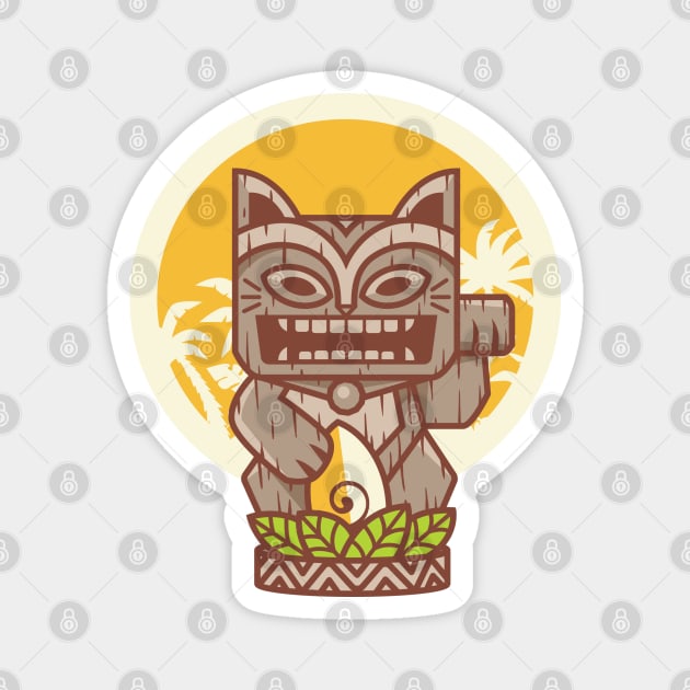 Tiki Kitty Magnet by ppmid