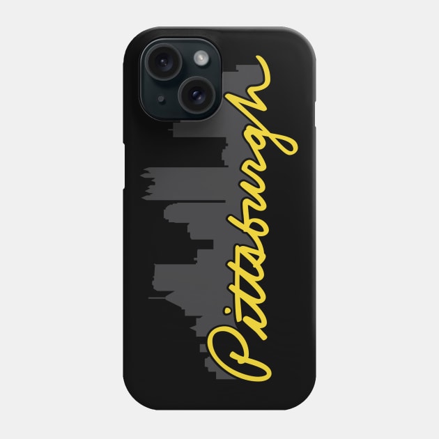 Pittsburgh Skyline Cursive Phone Case by polliadesign