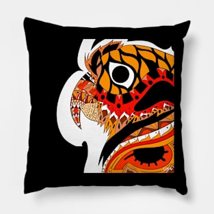 orange parrot ecopop loro naranja art Pillow