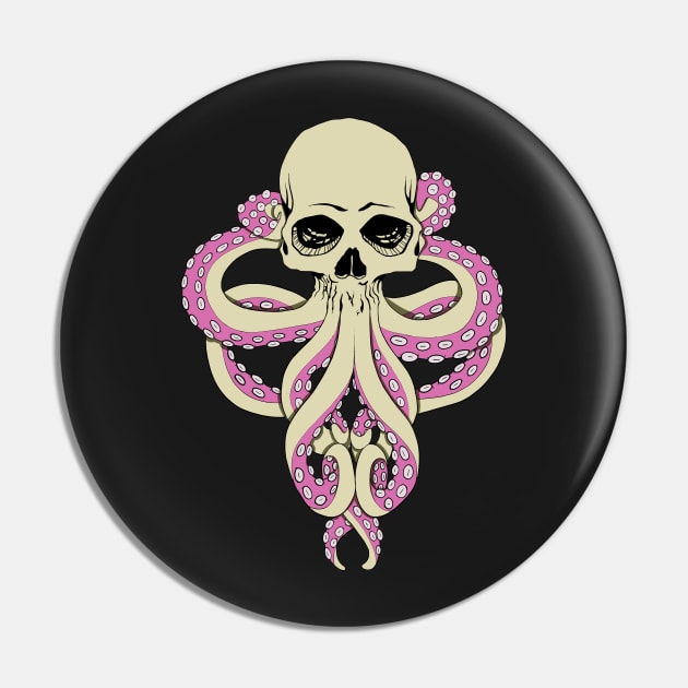 Cthulhu - Hybrid Human Skull Octopus Tentacle Pin by ro83land