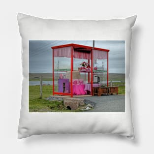 Pink Bus Stop at Unst Pillow