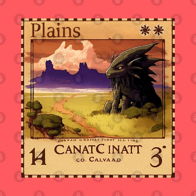 MTG - Plains Stamp - Canat Inatt- Postage Stamp Series by SLMGames