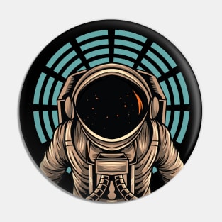 Astronaut DJ playing on mixer Pin