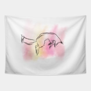 Jumping Fire Fox Tapestry