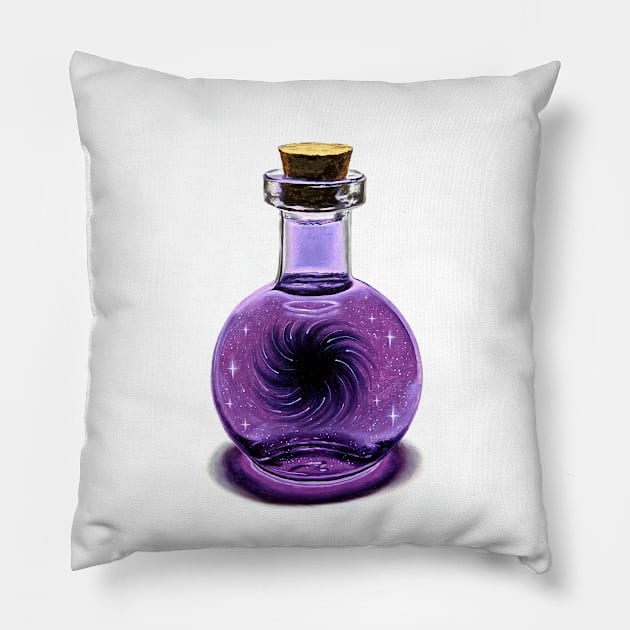 Black hole galaxy potion decanter bottle Pillow by LukjanovArt