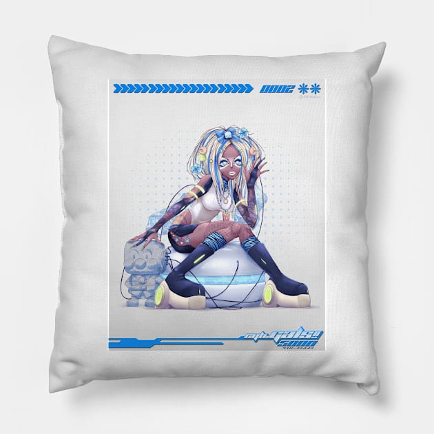 CYBER ☆ GAL 0002!! Pillow by PURIPRADO