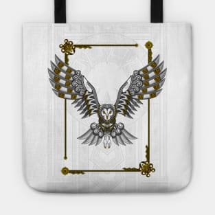 White Owl and Gold Tote