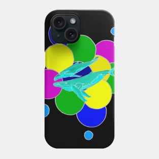 Two Whales swimming in the Deep Ocean Phone Case