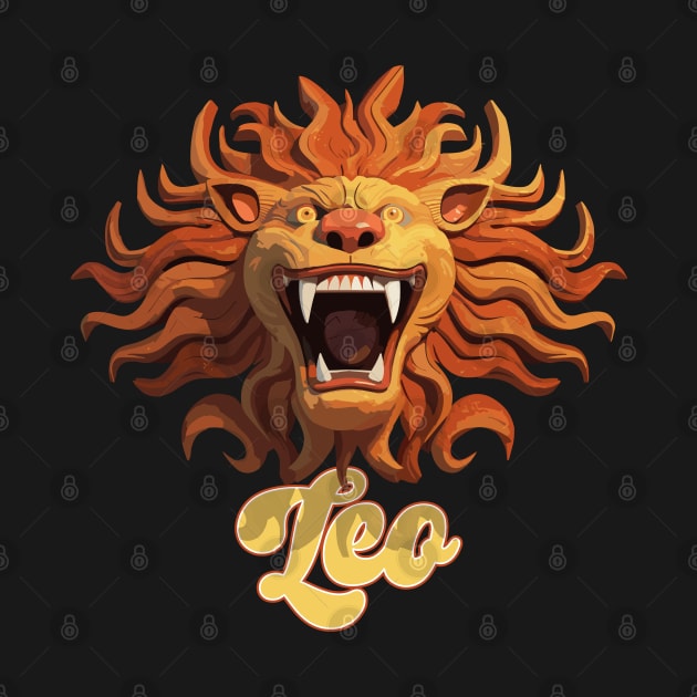 Leo Zodiac Lion's Head by DanielLiamGill