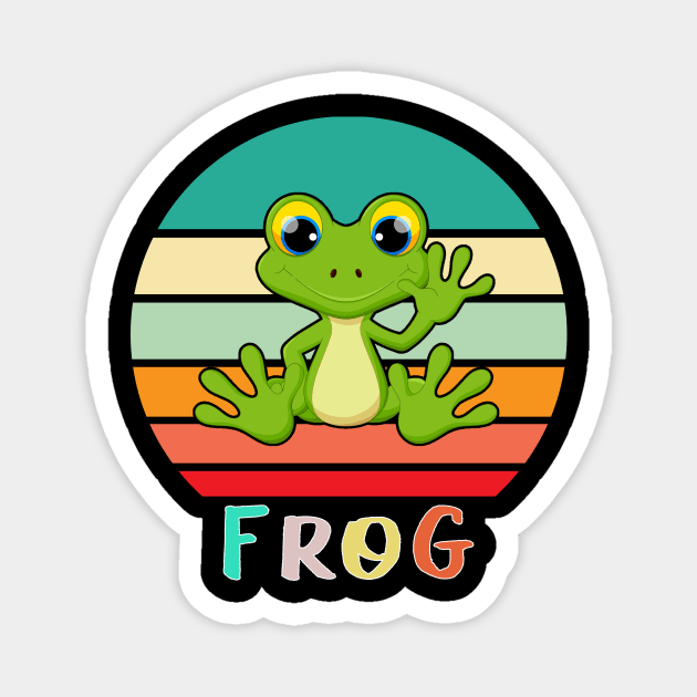 Vintage Retro Frog Magnet by adrinalanmaji