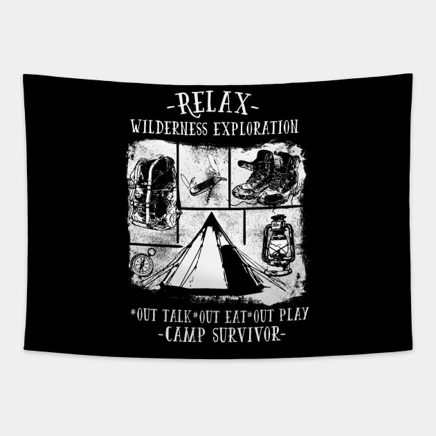 Camp Survivor Tapestry by ilygraphics