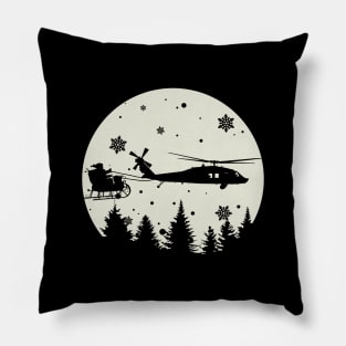 UH-60 Blackhawk Pulling Santa's Sleigh Pillow