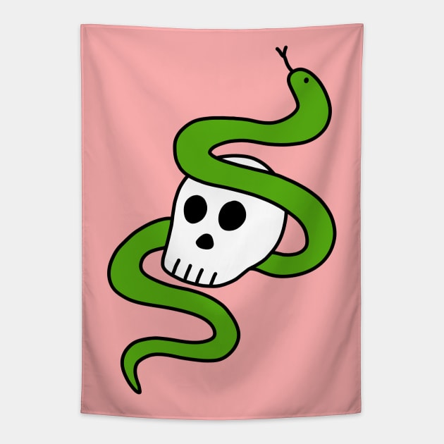 Skull & Snake Tapestry by Ashleigh Green Studios