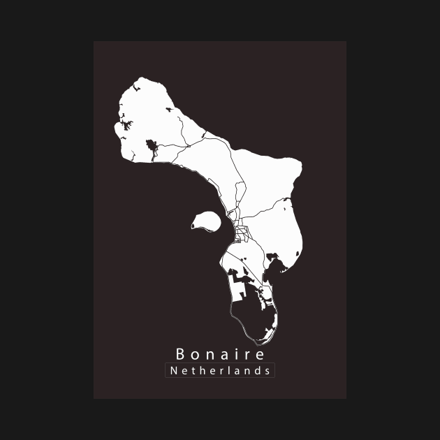 Bonaire Netherlands Island map by Robin-Niemczyk