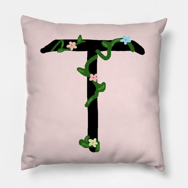 "T" initial Pillow by artoftilly