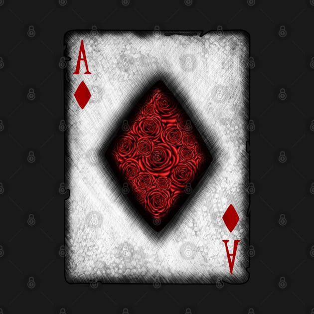 Ace of Diamonds with Roses by DeneboArt