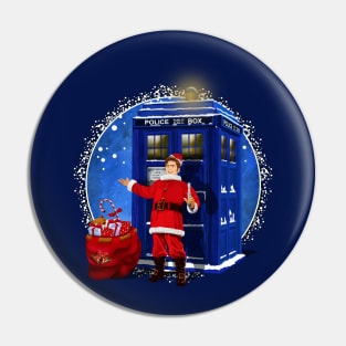 10th Doctor as Santa Claus Pin