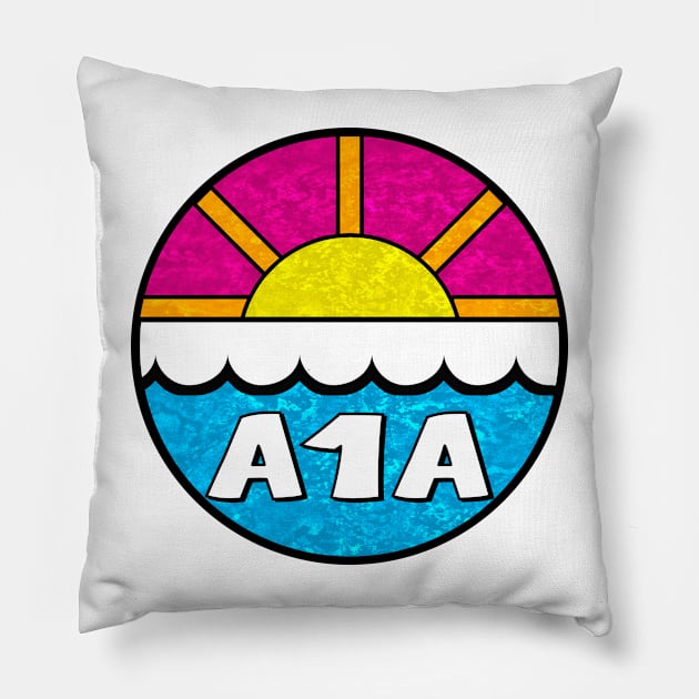 Florida Route A1A Daytona Beach West Palm Key West Melbourne Jacksonville Saint Augustine Miami Pillow by TravelTime