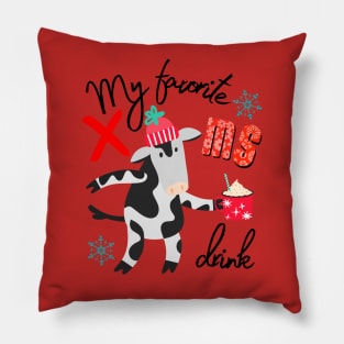 Cow Favorite Xmas drink Pillow