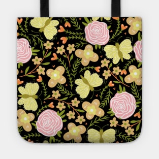 flower and butterfly Tote