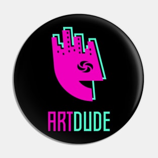 YourArtDude Logo In Magenta And Lt. Green Pin