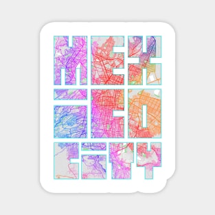 Mexico City Map Typography - Colorful Magnet