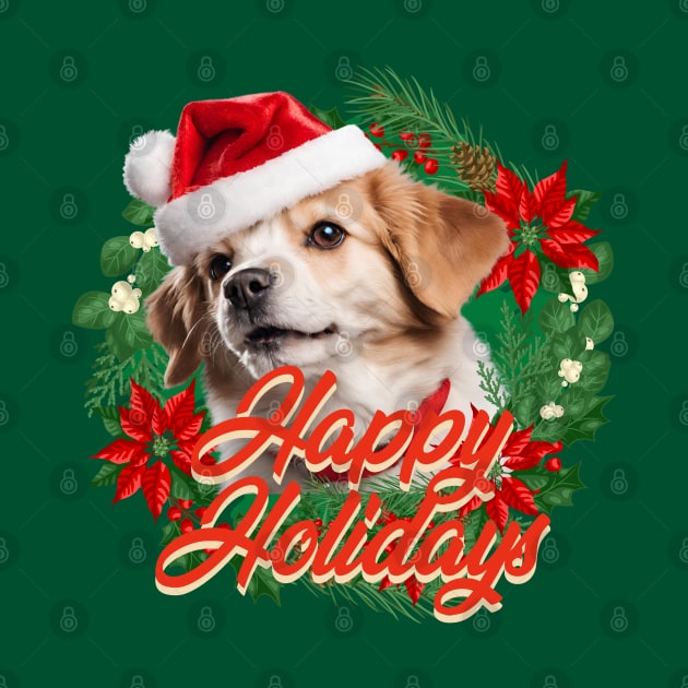 Charimg dog with happy holidays by Brafdesign