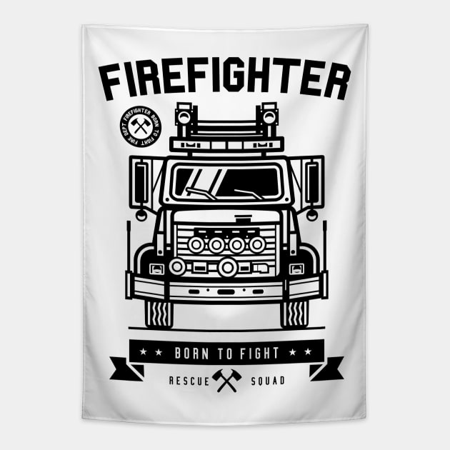 Firefighter Tapestry by CRD Branding