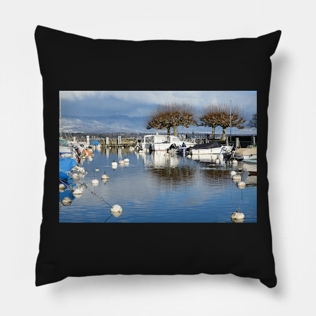 Geneva Harbour Pillow by AlexaZari