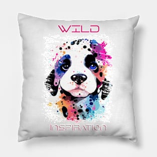 Dalmatian Dog Wild Nature Animal Colors Art Painting Pillow