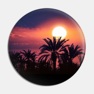 Sunset View In The Palm Forest Pin