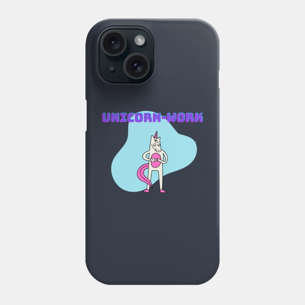 Unicorn-Work Phone Case by Curhatku