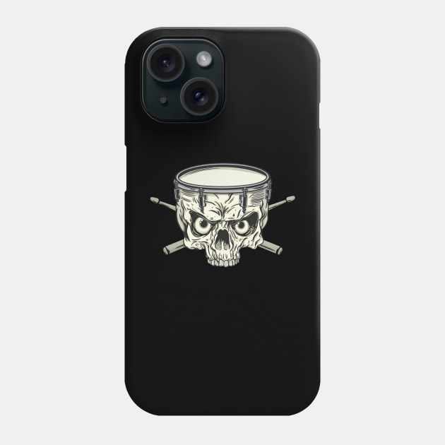 Skull Drum Corps - Drum and Sticks Phone Case by Graphic Duster