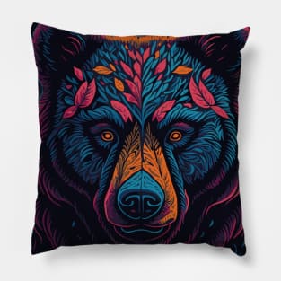 Bear Face Abstract Pillow