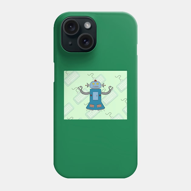 November Keyboard Robot Phone Case by Soundtrack Alley