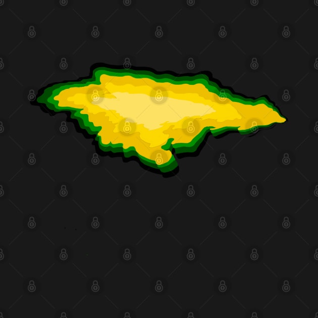 Jamaica  map of Jamaica  in the colors of the Jamaican flag black green and gold by Artonmytee