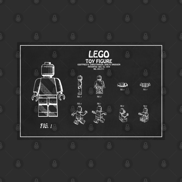 Lego Toy Figurine Patent Drawing - P by SPJE Illustration Photography