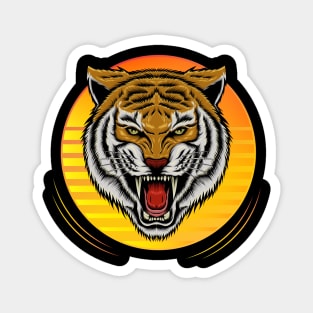 vector angry tiger face Magnet