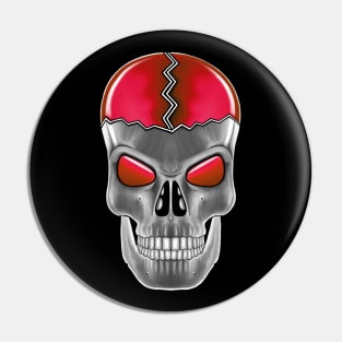 Red skull with transparent background Pin